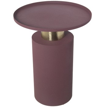 Mesa De Apoio Metal Esmaltado Violeta/dourado_36x46cm