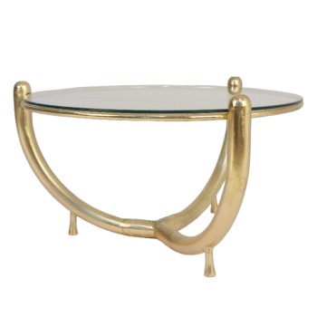 Table Basse Métal/verre 81x81x46cm
