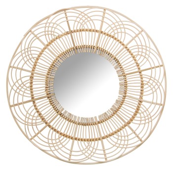 Miroir En Rotin_ø60cm Int:ø24cm