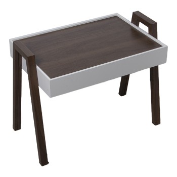 Set 3 Tables Rectangulaires Bois/blanc- _56x35x44cm, Tabl:50x35cm