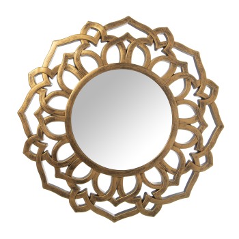 Miroir En Résine - Doré- Ø60x3cm, Int:ø29cm