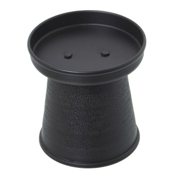 Portavela Tallado Aluminio Negro Ø9x9,5cm