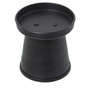 Bougeoir En Métal Noir Sculpté_ø9x9,5cm