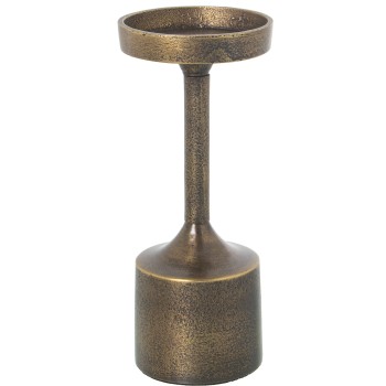 Candeliere In Alluminio-finitura Ottone Antico Opaco- _ø9x21cm