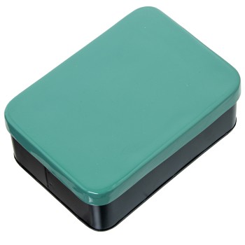 Caja Metal Esmaltado Verde 18x13x7cm