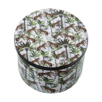 Scatola Metallo Smaltato-tigri_19x13cm