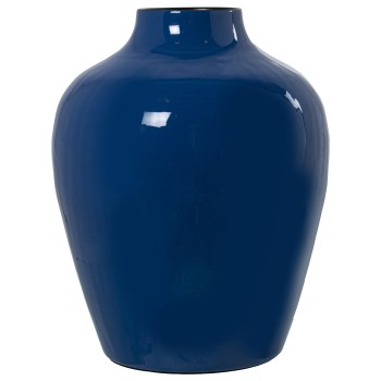 Vase Métal Émaillé Bleu_21x28cm