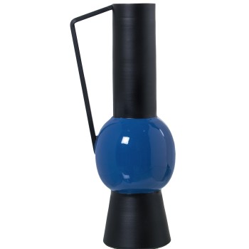 Vaso Metallo Smaltato Blu_13x10x32cm