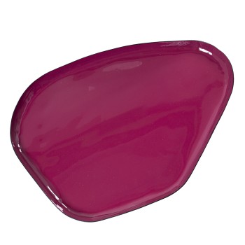 Dark Pink Metal Enamelled Tray_31x23x2cm