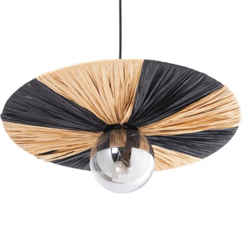 Lámpara Techo Metal/rafia/cristal, 1xg9-5wat (led) No Inclui 45x45x20cm