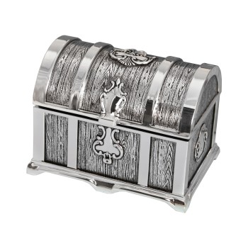 Caixa De Jóias Em Metal Lacado A Prata 11x8x7cm