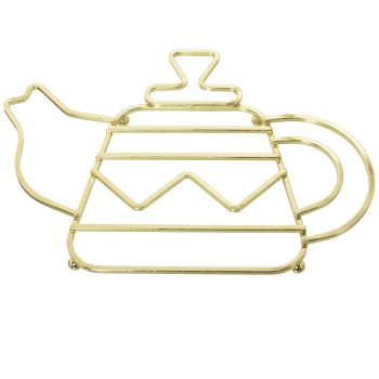 Salvamantel Metal Dorado Tetera 27x19x1,7cm