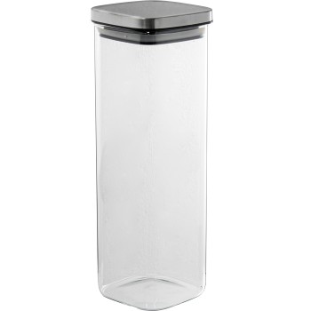 Glass Kitchen Pot Steel Lid 2100ml