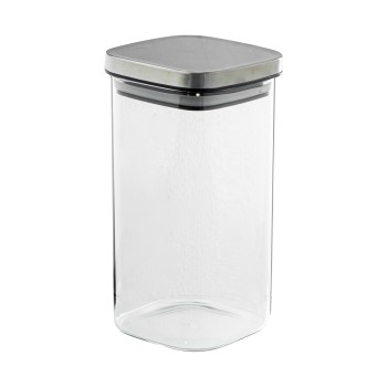 Pot De Cuisine En Verre Couvercle Acier 1300ml