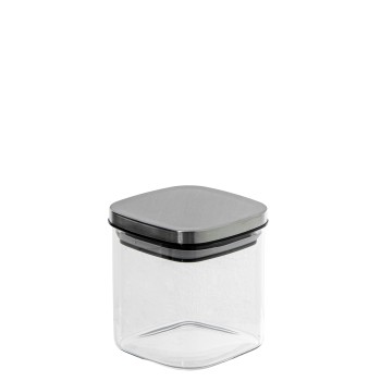 Glass Kitchen Pot Steel Lid 650ml 10x10x11cm