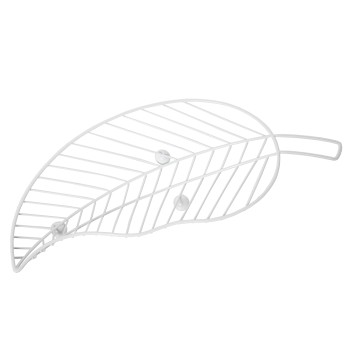 White Metal Fruit Bowl Leaf- 41x20x5cm