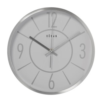 Reloj Pared Aluminio 30cm-movimiento Segundero Contínuo Ø30x4,5cm-pila:1xaa(no Inclui