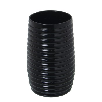 Porta-escovas De Dentes Em Acrílico Preto Ø7x12cm