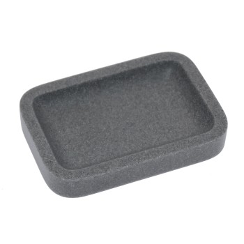 Gray Acrylic Bath Soap Dish- _13x9x2cm